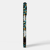 Gold Foil On Teal Leopard Print Monogrammed Case-Mate iPhoneケース (裏面 / 右)