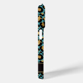 Gold Foil On Teal Leopard Print Monogrammed Case-Mate iPhoneケース (裏面 / 右)