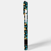 Gold Foil On Teal Leopard Print Monogrammed Case-Mate iPhoneケース (裏面 / 左)