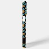 Gold Foil On Teal Leopard Print Monogrammed Case-Mate iPhoneケース (裏面 / 右)