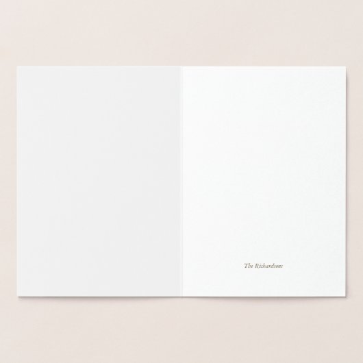 Gold Foil Personalized Sympathy card. 箔カード (内部)