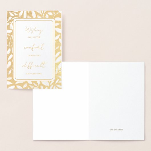 Gold Foil Personalized Sympathy card. 箔カード (ディスプレー)