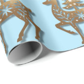 Gold Foil Reindeer with a Christmas Tree  ラッピングペーパー (ロールコーナー)