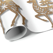 Gold Foil Reindeer with a Christmas Tree  ラッピングペーパー (ロールコーナー)
