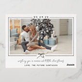 Gold Foil Save The Date Christmas Card 箔シーズンポストカード (裏面)