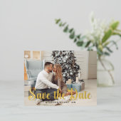 Gold Foil Save The Date Christmas Card 箔シーズンポストカード (立ち正面)