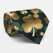 Gold Foil Shamrock Pattern St. Patrick's Day ネクタイ (ロール)