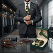 Gold Foil Shamrock Pattern St. Patrick's Day ネクタイ