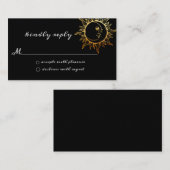 Gold Foil Sun and Moon Weding RSVPカード エンクロージャーカード (正面/裏面)