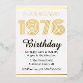 Gold Foil Vintage 1976 Rectangular 50th Birthday 箔招待状 (正面)