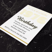 Gold Foil Vintage 1976 Rectangular 50th Birthday 箔招待状