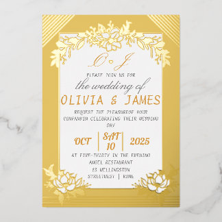 Gold Foil Wedding Invitation Premium Foil 箔招待状
