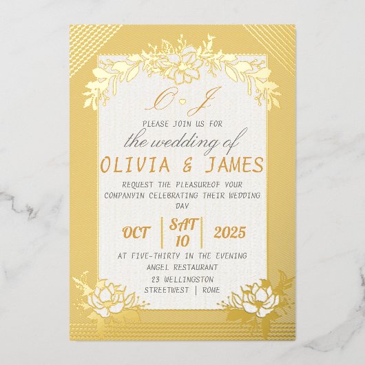 Gold Foil Wedding Invitation Premium Foil 箔招待状 (正面)