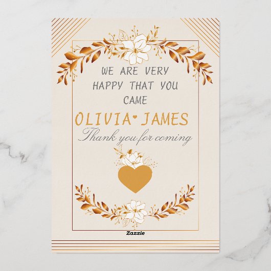 Gold Foil Wedding Invitation Premium Foil 箔招待状 (裏面)