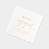 Gold Foil We're Engaged Engagement Party Napkins 箔ナプキン (左)