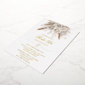 Gold foil white boho spanish 箔招待状 (回転した状態)