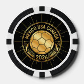 Gold Football Emblem 2026 | Mexico USA Canada ポーカーチップ (正面)