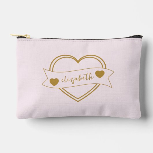 Gold Forever Hearts Bridal Shower アクセサリーポーチ (正面)