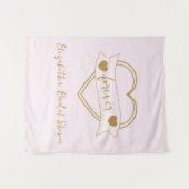 Gold Forever Hearts Bridal Shower タペストリー (正面(横))