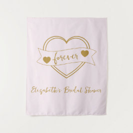 Gold Forever Hearts Bridal Shower タペストリー