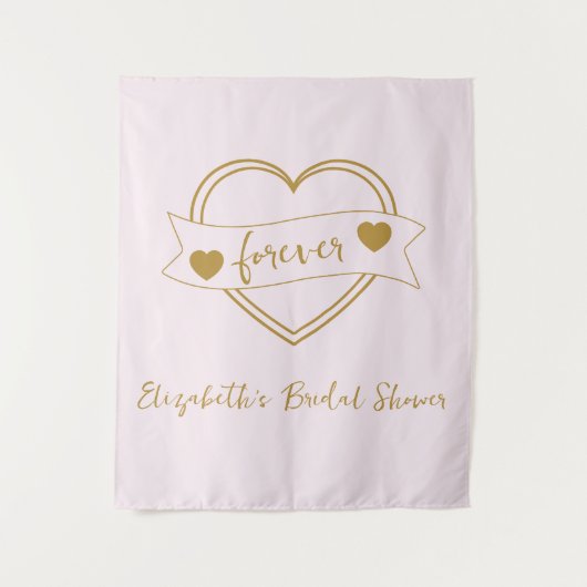 Gold Forever Hearts Bridal Shower タペストリー (正面)