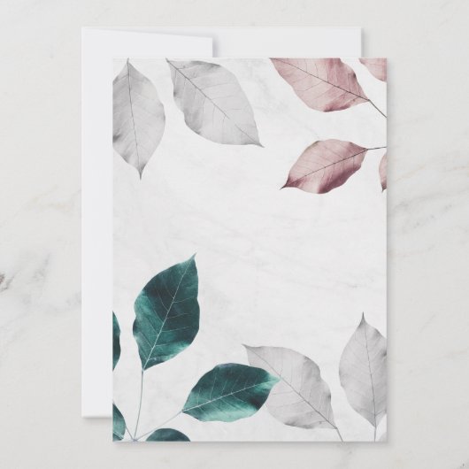 Gold Frame Botanical Flowery Baptism 招待状 (裏面)