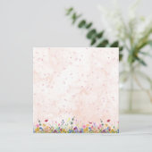 gold frame card, wildflower card, floral blank car サンキューカード (スタンド正面)