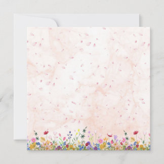 gold frame card, wildflower card, floral blank car サンキューカード