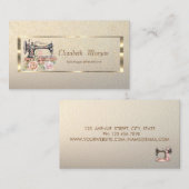  Gold Frame,Confetti Floral Sewing Machine 名刺 (正面/裏面)