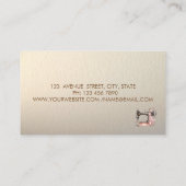  Gold Frame,Confetti Floral Sewing Machine 名刺 (裏面)