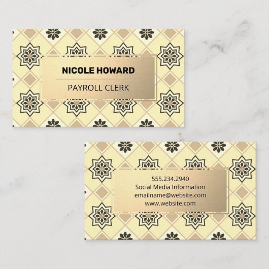 Gold Frame | Gold Tile Pattern 名刺 (正面/裏面)