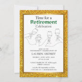 Gold Frame Retirement Celebration Invitation 招待状 (正面)