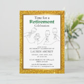 Gold Frame Retirement Celebration Invitation 招待状 (スタンド正面)