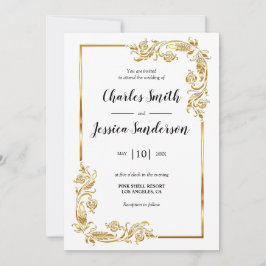 Gold Frame Wedding Invitation 招待状