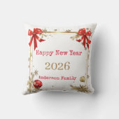 Gold  Frame with custom Photo Family new year 2026 クッション (裏面)