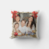 Gold  Frame with custom Photo Family new year 2026 クッション (正面)