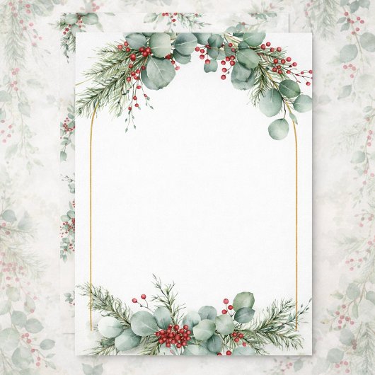 Gold-Framed Winter Wedding Invitation 招待状