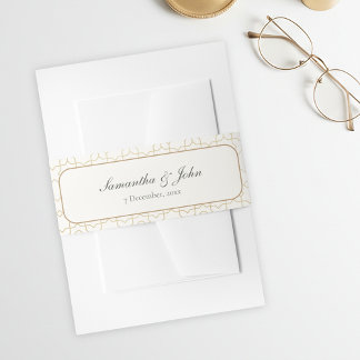 Gold Geometric Arch and Ivory Modern Wedding 招待状ベリーバンド