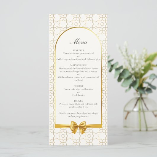 Gold Geometric Arch Art Deco Inspired Wedding メニュー (スタンド正面)