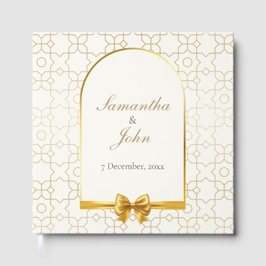 Gold Geometric Arch Art Deco Wedding ゲストブック (正面)