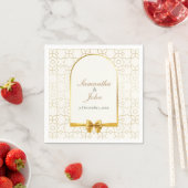 Gold Geometric Arch Art Deco Wedding Paper Napkins スタンダードカクテルナプキン (インサイチュ)
