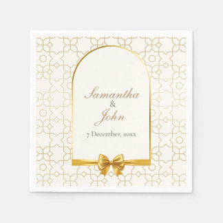 Gold Geometric Arch Art Deco Wedding Paper Napkins スタンダードカクテルナプキン