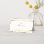 Gold Geometric Arch Art Deco Wedding Table プレイスカード (正面)