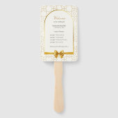 Gold Geometric Arch Wedding Ceremony Fan Program ハンドファン (裏面)