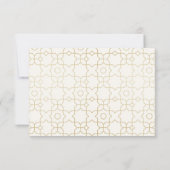 Gold Geometric Arch Wedding RSVP with QR Code (裏面)
