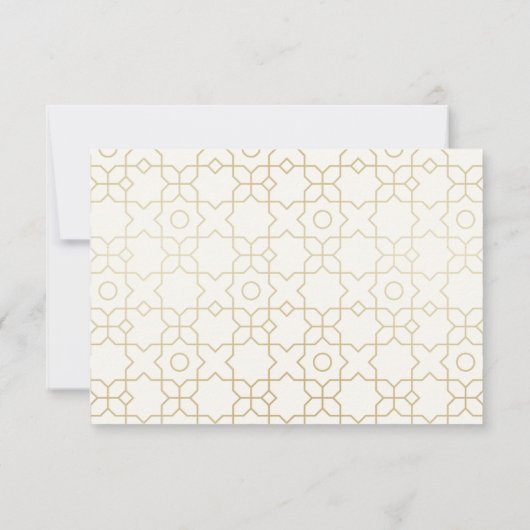Gold Geometric Arch Wedding RSVP with QR Code (裏面)