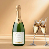 Gold Geometric Arch Wedding Sparkling Wine Labels スパークリングワインラベル