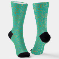 Gold geometric Art Deco pattern on blue-green