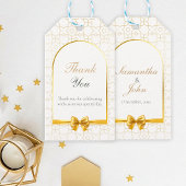 Gold Geometric Bow Wedding Favor ギフトタグ