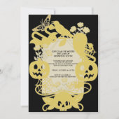 Gold Geometric Halloween Birthday Funny Costume シーズンカード (正面)